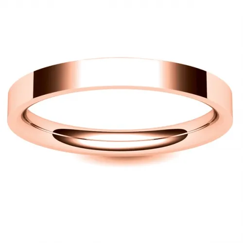 Flat Court Medium -  2.5mm (FCSM2.5R) Rose Gold Wedding Ring
